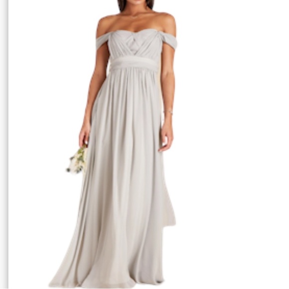 Birdy Grey Gown Large Convertible Dress Grace Formal Party Feminine Tiny Flaw - Picture 4 of 12